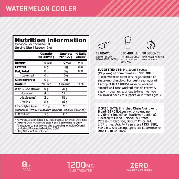 Optimum Nutrition BCAA Boost Watermelon 30 Serves Pakistan | 845-ULEIGJ