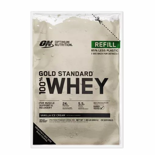 Optimum Nutrition GOLD STANDARD 100% WHEY™ Recyclable Refill Bag Vanilla Ice Cream 2 lb (29 Servings) Pakistan | 598-OXTNWR