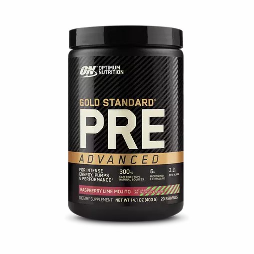 Optimum Nutrition GOLD STANDARD® Pre Advanced Raspberry Lime Mojito 0.88 lb (20 Servings) Pakistan | 847-IPUTAC