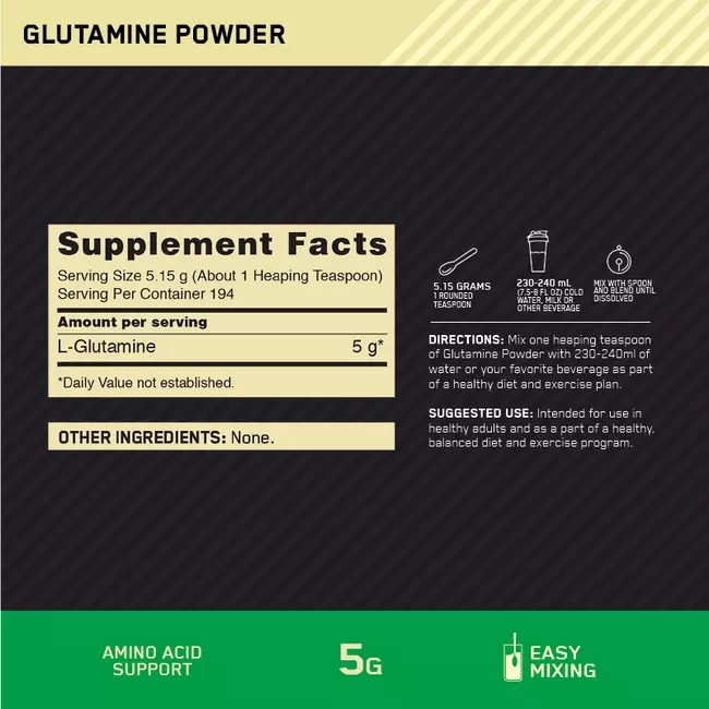 Optimum Nutrition Glutamine Powder Unflavoured 1kg Pakistan | 471-MHFZEO