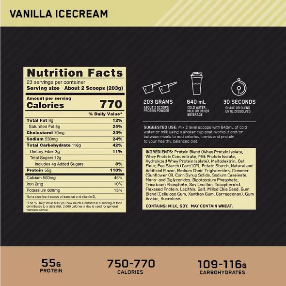 Optimum Nutrition Gold Standard Gainer Vanilla 4.67kg Pakistan | 576-JDXPRM