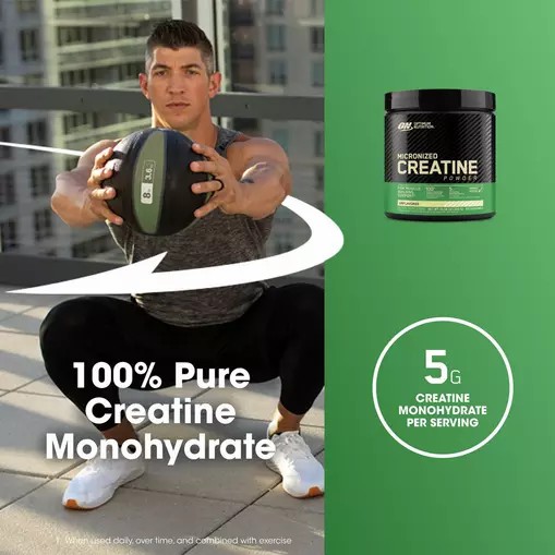 Optimum Nutrition Micronized Creatine Powder Unflavored 0.66 lb (60 Servings) Pakistan | 104-FLJPGM